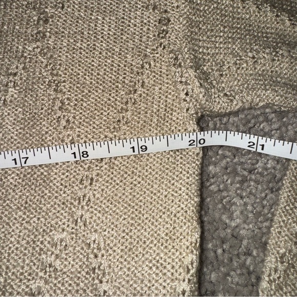 BJ by Billie Jo Vintage 60s/70s Beige Tan Cream Textured Cardigan Sweater - Picture 7 of 7